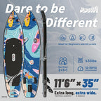 Novelty 11'6" x 35" Inflatable Stand Up Paddle Board with Seat- Stable SUP Board for Adults - Portable Paddleboard for Yoga, Surfing, Fishing - Includes Full Accessories Kit