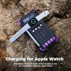 BLAVOR Solar Power Bank 20000mAh/74000mWh Built-in Cables, Wireless Charger for Apple Watch, 20W Fast Charging Battery Pack with USB C, Flashlight, Solar Charger for iPhone, iPad, iWatch, Samsung