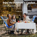 High Back Camping Chairs for Adults - 600 LBS Capacity Stable Outdoor Folding Chair with Comfortable Backrest & Headrest, Quick Setup - Portable Chair for Road Trip, Sports, Car Camping - Blue