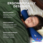 Dot&Dot Twist Memory Foam Travel Pillow for Airplanes - Travel Neck Pillow for Sleeping - Airplane Pillow for Neck Support - Adjustable, Bendable Neck Roll Pillow (Sapphire, One Size)