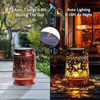 Homemory Solar Lanterns Butterfly Lights Outdoor Waterproof Garden Decor Women Gifts for Birthday, LED Hanging Solar Lights Metal Lantern Decoration Outside for Yard, Patio, Backyard, Porch, Lawn