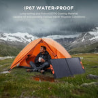 110 Watt Portable Solar Panel,Road Trip Essentials,18.6V Foldable Solar Panel Charger for Power Station,23.5% High Efficiency IP67 Waterproof 2 Kickstands for Camping RV Hurricane Blackout