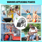 14 Inch Solar Panel Powered Fan, 2 in 1 Solar Panel or AC Charger Powered Fan 12W 9V Portable for Chicken Coop Greenhouse Household Exhaust Camping Travel Outdoor(Black)