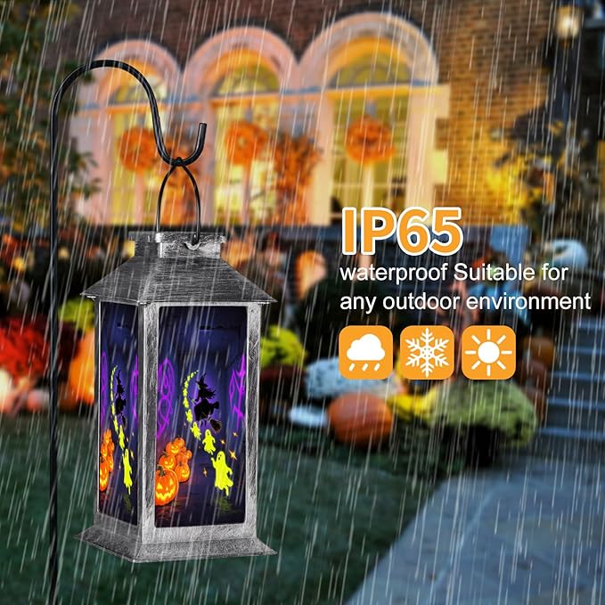 Halloween Decorations Outdoor,Halloween Hanging Decorations,Solar Lantern,Decor for Home Outside Porch Garden Yard Lawn Party Decorations（Ghost Witch Pumpkin）