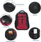 KROSER Friendly Travel Laptop Backpack 17.3 inch XXXL Gaming Backpack Water-Repellent College Daypack Business Backpack with RFID Pockets & USB Port for Men/Women-Black/Red