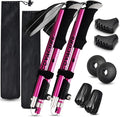 Covacure Hiking Poles Collapsible Trekking Poles - Aluminum Alloy 7075 Walking Sticks for Hiking with Telescopic & Foldable Tri-fold Design Hiking Gear for Women Men, Hiking, Camping, Climbing