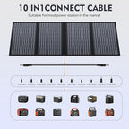 ENGINSTAR 60W Foldable Solar Panel Charger with 18V DC Outlet for Portable Power Stations EnginStar/Jackery/Rockpals/Flashfish, Portable Solar Generator with QC 3.0 for Outdoor Camping Van RV Trip