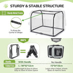 Morpilot 28-inch Portable Collapsible Dog Crate: Travel Dog Crate Soft-Sided for Small Medium Dogs up to 40lbs, with Foldable Bowl, Shoulder Strap & Storage Pockets, Grey