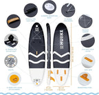 Inflatable Paddle Board for Adults with Accessories Included, Oar, Fins, Pump. Stand Up Paddleboard Great Stability and Resistance. 10’ x 33" x 5.9", Maximum Load 286 lb