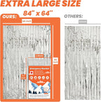 6 Pack Emergency Thermal Blanket Survival, 84” x 64” Extra Large Mylar Blankets for Outdoor, Space Blanket, Silver Foil for Survival, Survival Kit Camping Blankets, Body Warmer, Hiking