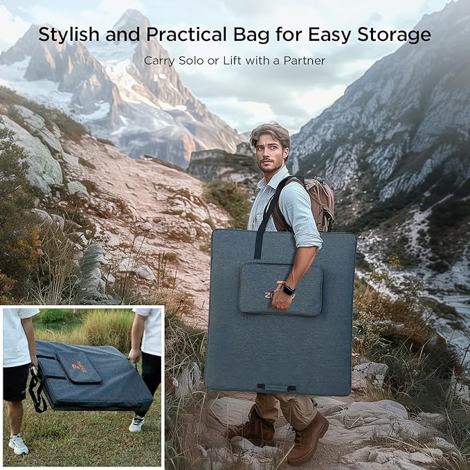 N-Type 16BB 450W Portable Solar Panel,RV Essentials,38V Foldable Solar Charger for Power Station, 25% High Efficiency IP68 Waterproof 4 Reinforced Kickstands for Camping RV Hurricane