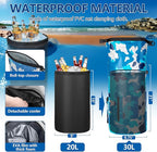 30L Waterproof Dry Bag with 20L Detachable Cooler, Dry Bag Cooler Backpack with Phone Pocket and Bottle Pouch, Suitable for Kayaking, Boating, Camping and Water Activities