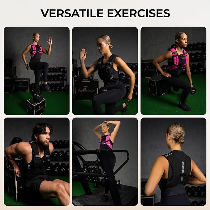 Weighted Vest - Weight Vest for Running, Strength Training & Muscle Building, Features Reflective Stripe for Safe Outdoor Workouts (available in 6lbs to 30lbs)