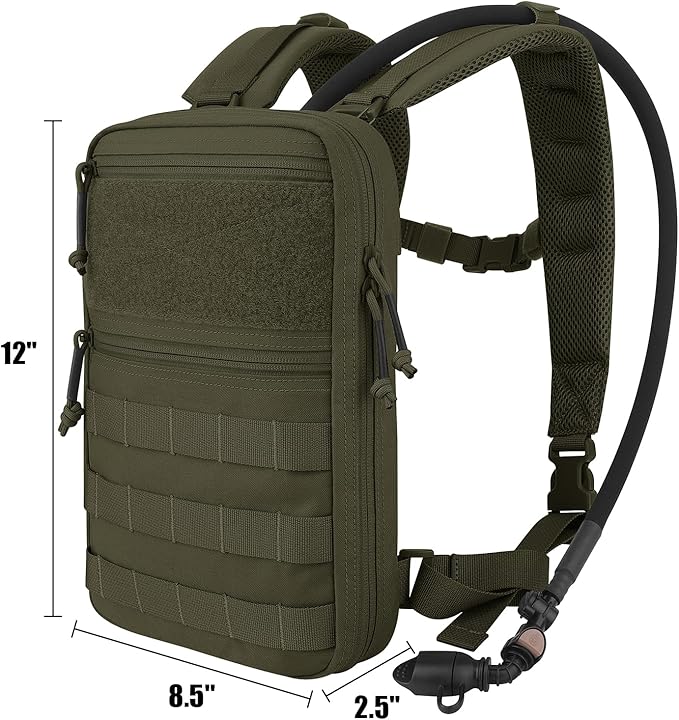 PETAC GEAR Tactical Molle Hydration Pack for 1.5L - Lightweight Water Reservoir Bag for Molle Vest Backpack, for Hiking, Hunting