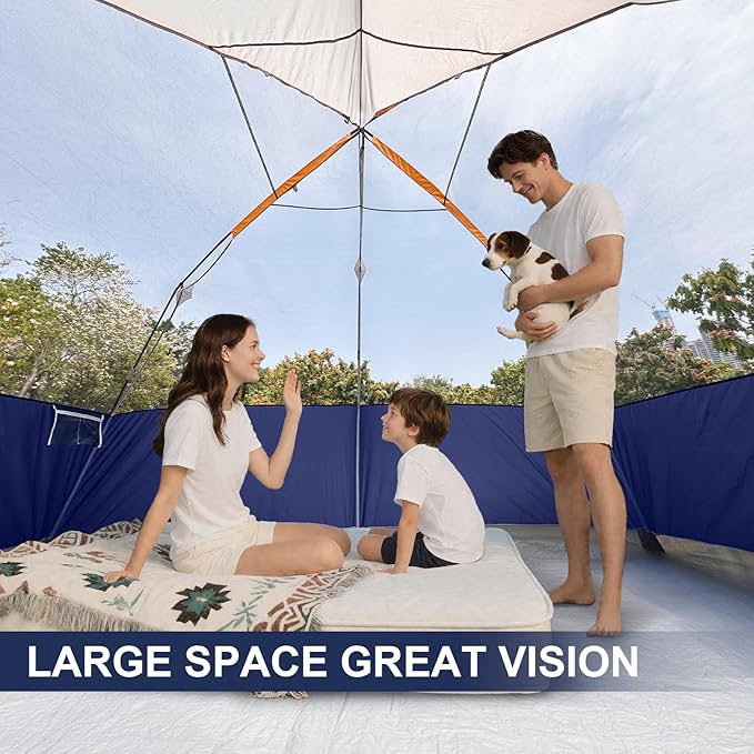 CAMPROS CP Tent 8 Person Camping Tents, Waterproof Windproof Family Tent with Top Rainfly, Large Mesh Windows, Double Layer, Easy Set Up, Portable with Carry Bag, for All Seasons