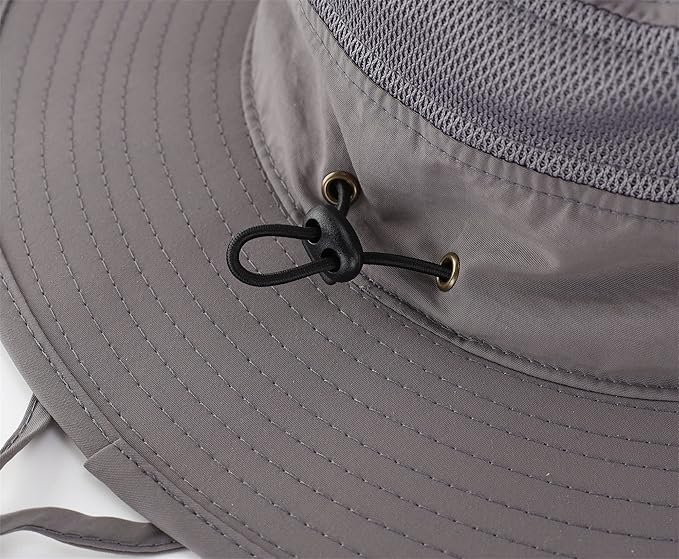 Connectyle Wide Brim Sun Hat for Men Breathable Cowboy Boonie Hat UPF 50+ Sun Protection Bucket Hat for Fishing Hiking