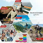 2 Pack Portable Telescoping Stools Collapsible Stool with Cushion,Retractable Foldingstool Max Load Capacity 400lbs, Portable Collapsible Stools for Camping Hiking Outdoor BBQ Rainbow-Red