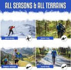 Lucern 5.7 oz Extreme Ultra Lightweight Anti-Shock Carbon Trekking Poles - Incredibly Durable, Supremely Comfortable, Optimally Safe, Fit Carry-on Luggage. Ideal for Backpacking, Long Hiking.