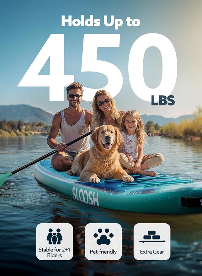 SLOOSH Inflatable Stand Up Paddle Board, 10'6" Paddle Boards with Premium Accessories, Non-Slip EVA Deck, Ultra-Light Carry Bag Pump, Ripple SUP for Youth & Adults of All Skill Levels