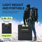 Solar Panel 200 W Portable for Power Station Generator, Greenmagic 20V Foldable Fast Charging Waterproof Adjustable Kickstands for Outdoor Phones, Laptops, Boat, RV Trip