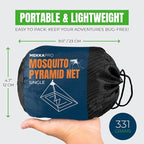 MEKKAPRO Mosquito Netting for Camping with Carry Bag, Mosquito Net Tent, Compact and Lightweight Bug Net for Camping, Mosquito Netting for Bed, Fits Sleeping Bags, Tent, Bed (Single)