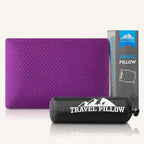 Travel Pillow Memory Foam Pillows, Camping Pillow-Compressible Medium Firm, Breathable Cover, Ideal Backpacking Hiking, Bed Pillows, Airplane and Car (Purple, M)