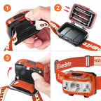 EverBrite Headlamp, 2 Pack Kids Headlamp with Red Light and Memory Function, Head Lamp for Adults and Kids with 5 Modes, Bright Headlamps for Camping, Running, Batteries Included