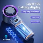 Portable Fan For Travel Mini: Small Pocket Handheld Fan Personal Rechargeable Turbo Battery Operated USB High Speed Keeping Cool In Hot Weather Summer Beach For Women - Gray