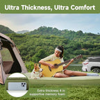 4" Thick Self-Inflating Camping Pad, Camping Sleeping Pads with Solid Foam, Sleeping Pad with Pump Sack, Compact Double Camping Sleep Bed for Tent, Car, Truck or Van (Double)