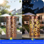 Homemory Sunflower Solar Lanterns Lights Outdoor Waterproof, Hollowed-Out Metal Decor Lantern, Gifts for Women, LED Solar Lights Metal Decoration Outside for Yard, Patio, Backyard, Porch, Lawn