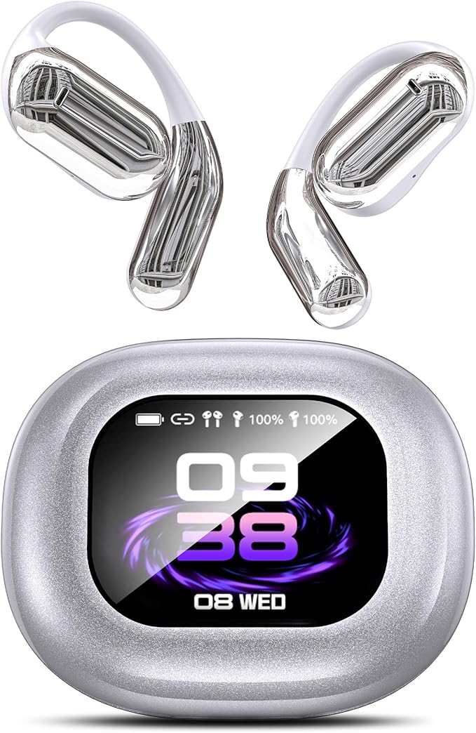 EUQQ AI Translation Earbuds, Language Translator Earbuds Real Time for 144 Languages,audifonos traductores inglés español,Bluetooth 5.4 LCD Touch Screen Earphones,Ideal for Travel Business Learning