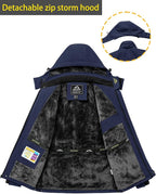 TACVASEN Men's Winter Ski Jacket Waterproof Snow Coats Snowboard Fleece Lining Jacket Warm Parka with Hooded