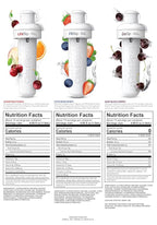 Cirkul 22oz. BPA-Free Plastic Water Bottle Starter Kit with Blue Lid, 3 Flavor Cartridges (1 LifeSip Fruit Punch, 1 FitSip Mixed Berry, 1 GoSip Black Cherry) Zero Calories and No Sugar