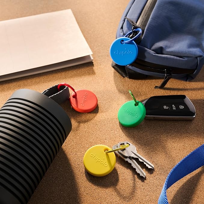 Chipolo POP Tracker Tag - Colorful, Compatible, Loud Bluetooth Tracker with Call Your Phone & Out of Range Alert, Works with Apple Find My or Google's Find My Device - 6 Pack
