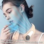 Portable Neck Fan,Personal Wearable Bladeless Fan,LED Display,4-Speeds,6000mAh USB Rechargeable,360° Strong Cooling Wind,Hands Free,Long Lasting,Birthday Gifts for Men Women Dad Mom (Brown)