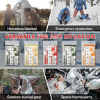 SecuCaptain Survival Emergency Thermal Blankets: Extra Large 84” x63” Space Mylar Blanket Kit for Outdoor Cold Winter Camping Hiking Car Bug Out Bag or First Aid - 4 Pack