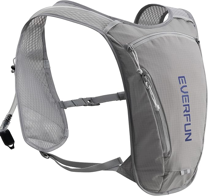 EVERFUN Hydration Backpack Running Vest Small Hiking Water Backpack with 1.5L Water Bladder for Women Men, Lightweight Reflective Dayhike Hydro Pack for Trail Running, Biking, Race, Marathons