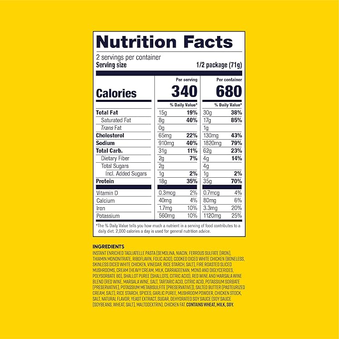 BIGHORN Mountain Food Chicken And Mushroom Marsala with Pasta - Premium Freeze Dried Meals for Camping Food - Dehydrated Camping Food for Backpacking Meals - 2 Servings