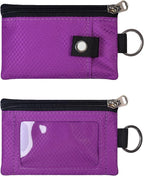 Minimalist RFID Blocking Small Wallet with ID Window,WaterResistant Zip Id Case Wallet with Lanyard Keychain for Cards,Cash,Travel,Women,Men