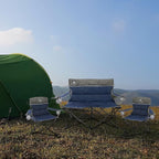 Camping Chair Set of 3, Outdoor Folding Camping Chairs for Heavy People with Cup Holder & Carry Bag,Collapsible Chair Include One Sofa Chair and Two Single Chair,Support up to 500lbs