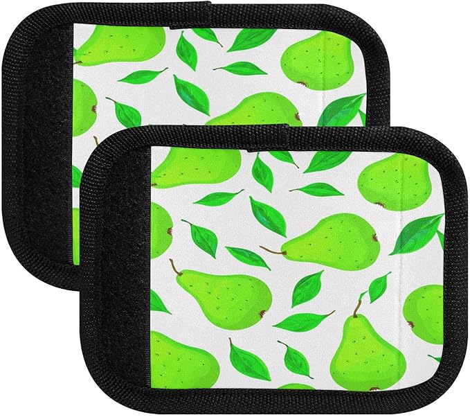 Pears 2 Pack Neoprene Suitcase Wraps, Luggage Handle Wraps with ID Tag, Non-Slip Suitcase Handle Covers for Travel, Bag Strap Pad