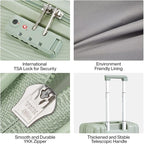 Hanke 20 Inch Carry On Luggage 22x14x9 Airline Approved Lightweight PC Hard Shell Suitcases with Wheels Travel Luggage Rolling Suitcase Travel Luggage Bag for Weekender(Bamboo Green)