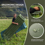 Naturehike Double Camping Sleeping Pad, Ultralight Inflatable Sleeping Mat with Pillow Built-in Pump, 2.6 Inch Lightweight Air Mattress for Backpacking, Hiking, Traveling