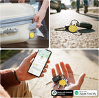 Air Tracker Tags-1 Pack: Bluetooth Tracker Tag, Item Finder Works with Find My App, Trakcer Tag Locator for Your Keys, Wallet, Luggage, Backpack, and More. (Black-Dual, 1Pack)