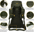 Mardingtop 60L Military Internal Frame Backpack for Hiking,Camping,Hunting,Rucksack Backpack with Rain Cover