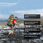 BISINNA Collapsible Trekking Hiking Poles- 2 Pack Folding Aluminum Walking Sticks with Quick Lock System 4 Season Accessories,Telescopic, Adjustable, Lightweight for Men Women