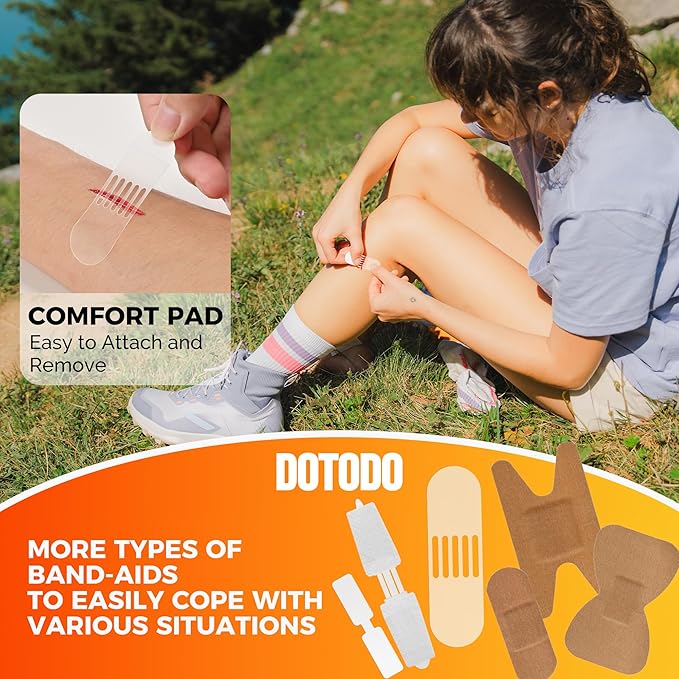 Emergency First Aid Kit Survival - Dotodo Car Medical Kit | Portable Emergency Kit for Trave, Home, Sports, Camping, Dorm, RV, Workplace (Red, 125 PCS)