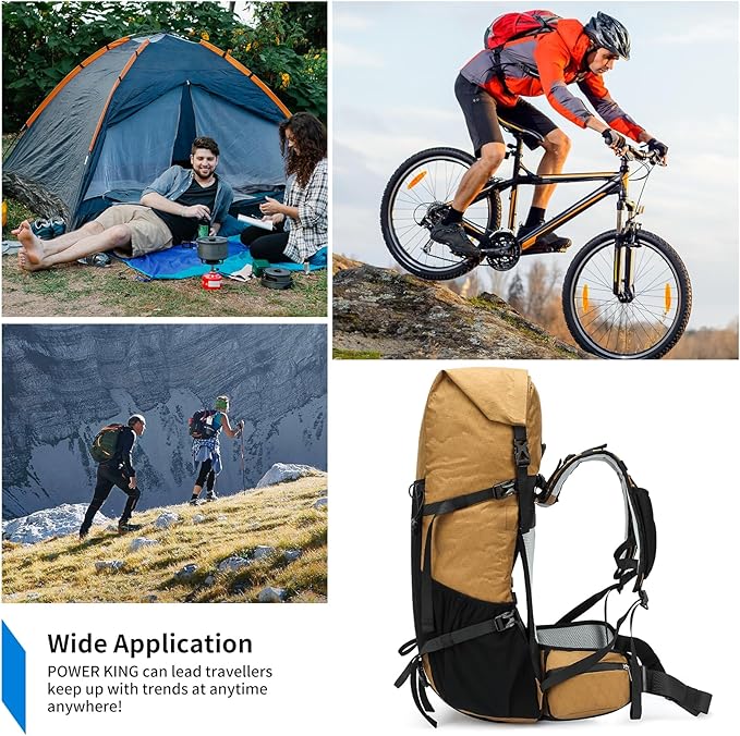 Hiking Backpack,30L +10L Extra Large Capacity Hiking Bag,Internal Frame Camping Backpack,Upgraded X-PAC Lightweight Sport Daypack Travel Backpacks Fit For Mountain Climbing Camping (Brown)