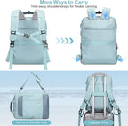 PIJUSHI Laptop Backpack for Women Men Personal Item Travel Backpack Convertible Carry on Bag Flight Approved(PE042 Teal Blue)