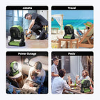 Portable Battery Operated Fan, 20000mAh Rechargeable Camping Fan, 58H Cooling, Tilt Head, 4 Speed Floor Fan with LED Light and Hook for Tent Car Travel Jobsite Fishing Outdoor Hurricane Power Outage